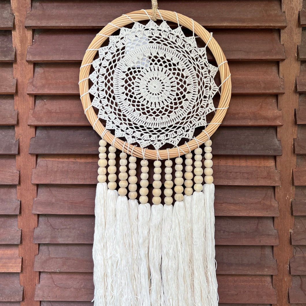 Buduk Dreamcatcher with Crochet Detail and Tassel Fringe