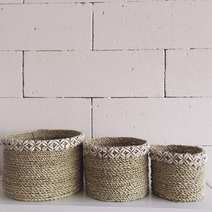 Set of 3 Natural Seagrass Basket